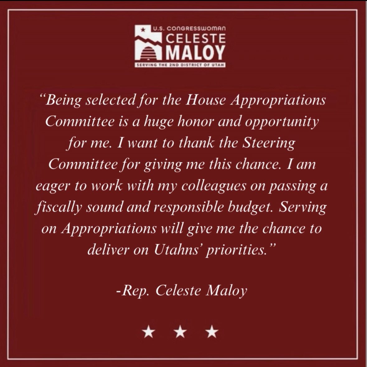 Rep. Celeste Maloy tweet media