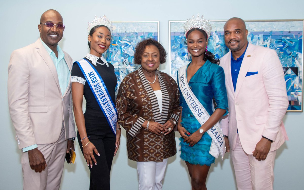Babsy_grange's tweet photo. Miss Universe Jamaica, Rachael Silvera, and Miss Supranational Jamaica, Sara-Dee Palmer, paid me a visit yesterday and I chatted with both of these outstanding young ladies about their projects and businesses, among other things. (1/3) https://t.co/X6xyntQrXi