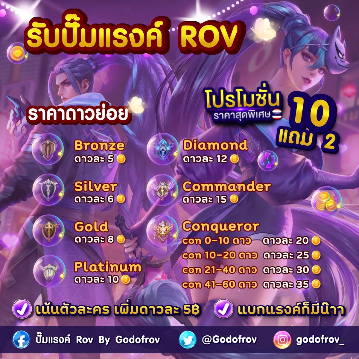 🌟ปั๊มแรงค์Rov🌟

ไดV-คอมV 290
คอมV-คอน 390
คอน-ซู  1290
เหมาระหว่างทาง ยิ่งลดเยอะกว่าเดิม
#rov #ปั๊มแรงค์rov #ปั้มแรงค์ROV #ปั้มแรงค์ #rovth #ปั๊มแรงค์