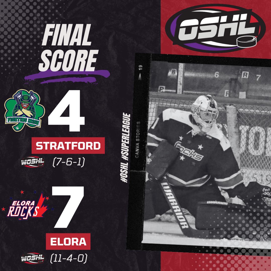 Elora takes down Stratford again!
7-4 Final

#OSHL #SuperLeague