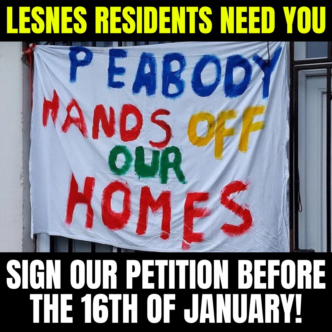 ⏰One month until we present our petition to Sadiq Khan, Mayor of London, to stop the demolition of the Lesnes Estate and save a community from losing their homes.

We need as many signatures as possible before then - please sign below and share!  

chng.it/2V5xwqdyTJ