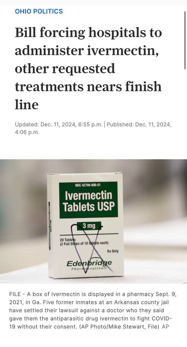 Finally. 
Bill FORCING Hospitals to administer Ivermectin.
This is just the beginning!