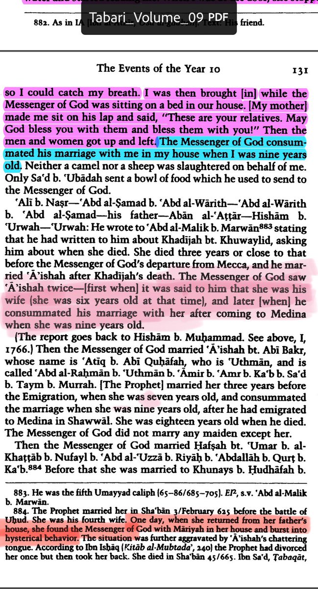 MohamedGlow's tweet photo. Le #prophète #Mahomet a entretenu une relation avec #Aïcha alors qu’elle était encore #enfant, ce qui, selon les normes actuelles de #ProtectionDeL’enfance, serait considéré comme un acte de #pédocriminalité. https://t.co/dY4rWjfHlj
