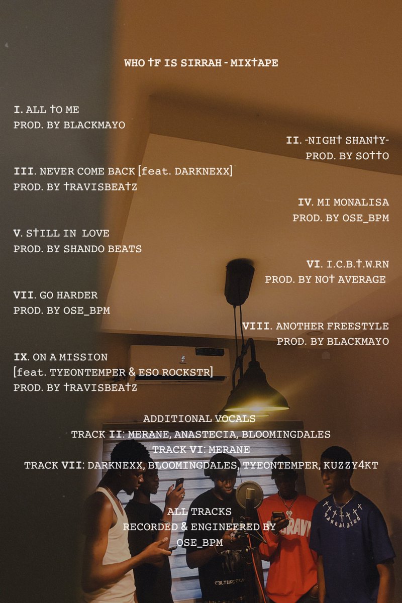 alphasirrah's tweet image. FROM MY HEART TO YOUR EARS, I SHARE MY MELODIES AND PAIN ❤️‍🩹. GLORY TO GOD, BLESSINGS TO THE GANG FOR LOVE AND SUPPORT 🖤.

WHO TF IS SIRRAH (MIXTAPE) 
OUT NOW ❤️‍🩹🖤
tr.ee/qxUEEkVUA8