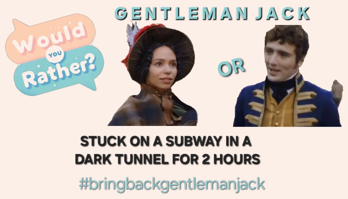 Gentleman Jack - Would You Rather 
Saturday Part 01 
#BringBackGentlemanJack <a href="/BBC/">BBC</a> <a href="/LookoutPointTV/">Lookout Point TV</a>