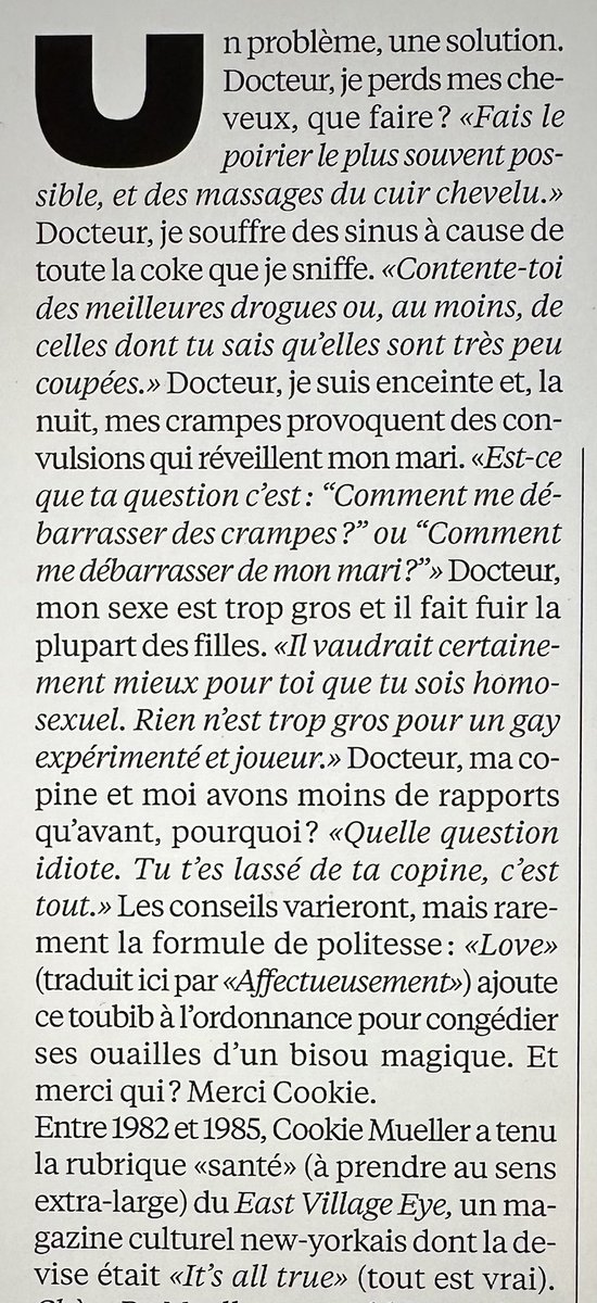 Christophe Trivalle (@ctrivalle) on Twitter photo C’était dans les années 1980, dans un magazine, et elle n’était pas médecin…
Aujourd’hui de vrais médecins vous donnent les mêmes conseils à la TV 📺 ou sur les réseaux sociaux !
(Extrait via <a href="/libe/">Libération</a> ) C’était dans les années 1980, dans un magazine, et elle n’était pas médecin…
Aujourd’hui de vrais médecins vous donnent les mêmes conseils à la TV 📺 ou sur les réseaux sociaux !
(Extrait via <a href="/libe/">Libération</a> )