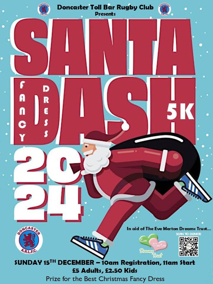 Tomorrow is our annual Santa Dash in aid of Evestrust 

Registration 10:00 start 11:00. 5k adult course and a smaller 1k setup for our younger participants. 

Please come down and support this very worthy local charity to enable them to carry on the fantastic work they do!