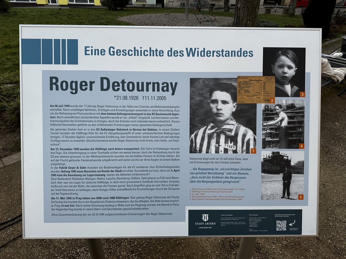 JensChristianW1's tweet photo. Gestern weihten Bürgermeister Blümel und die Kirchengemeinde #Artern zwei Infotafeln zur Erinnerung an das KZ-Außenlager „Adorf“ in Artern ein. Es wurde vor 80 Jahren von der SS eingerichtet, mindestens 30 Häftlinge überlebten die Deportation nach Artern nicht. https://t.co/EH9wNpg3ii