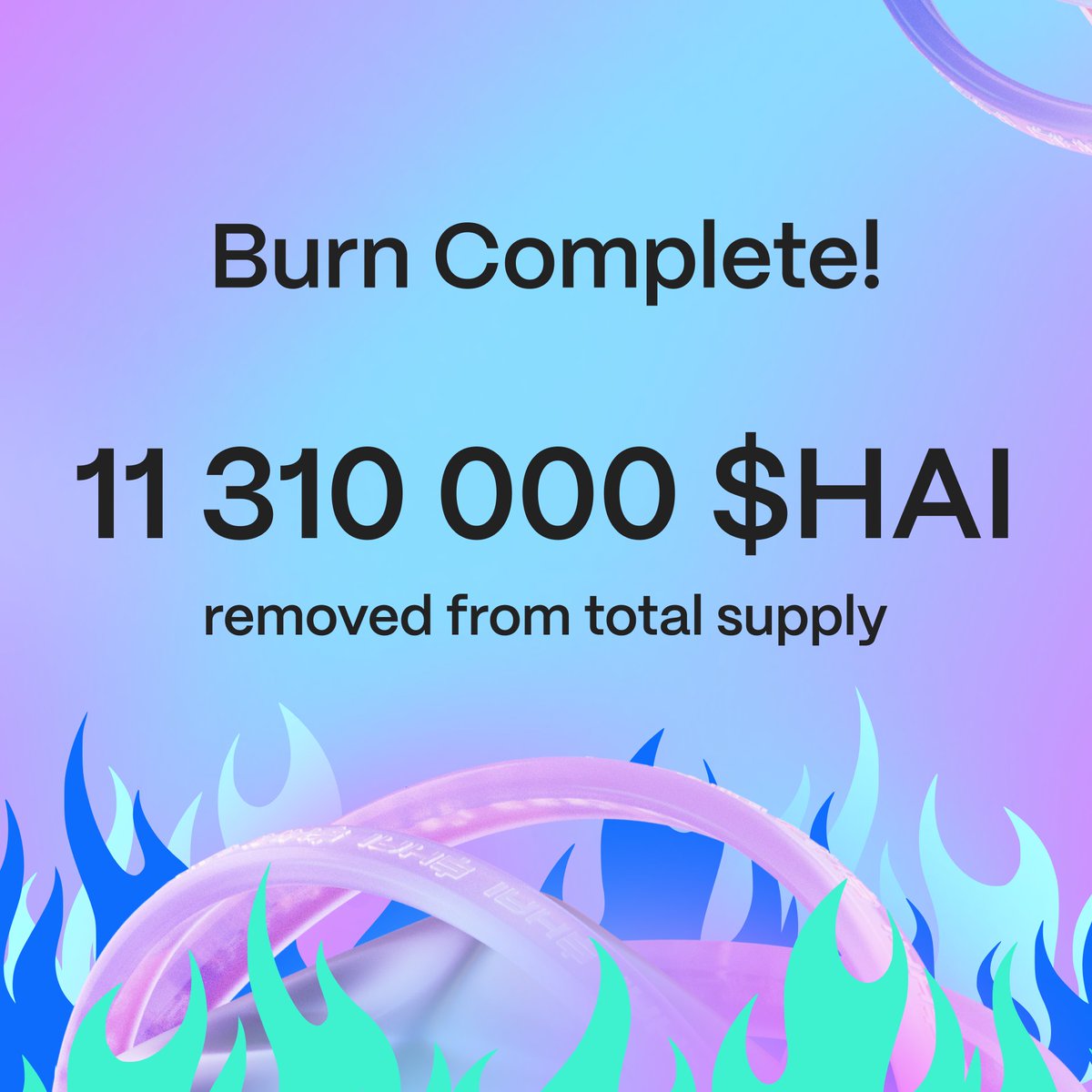 hackenclub's tweet photo. 🔥 11,310,000 $HAI Burned

@buda_kyiv just burned 87% of the tokens raised through Hacken Equity Tokenization.

Reduced supply = stronger $HAI ecosystem.

https://t.co/oRpBJc79av https://t.co/EKzrAozBzf