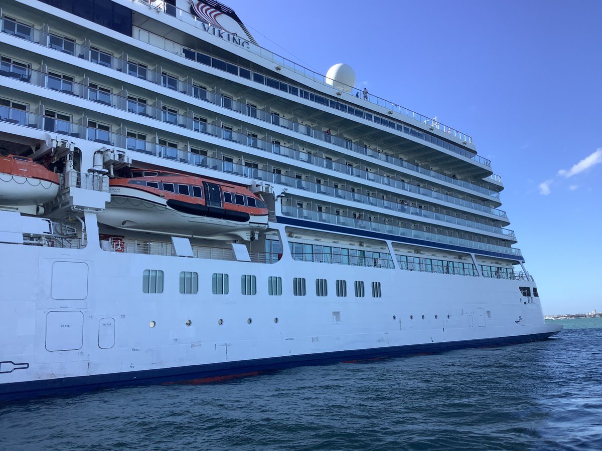 Always enjoy seeing cruise ships.  They’re so accessible here. 
The Viking Orion berthed at Princes Wharf in Auckland. Close up view when taking the Devonport to Auckland city ferry.   
<a href="/VikingCruises/">Viking</a>
#VikingOrion 
#MyVikingStory