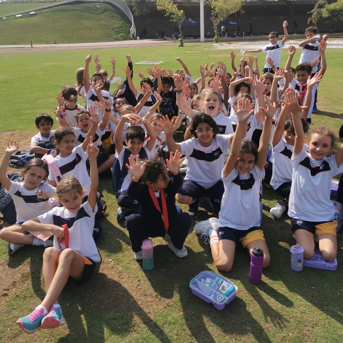 sekqatar's tweet image. Huge congrats to our #PYP Cross-Country team for finishing 3rd in the #QPPSSA event with 10 schools competing! 🏆 Special shoutout to Nathaniel (U8 Gold), Leire (U9 Gold), Sofia (U9 Silver), and Marlon (U11 Bronze)! Thank you to all parents & siblings for cheering us on! 👏🏻 💙