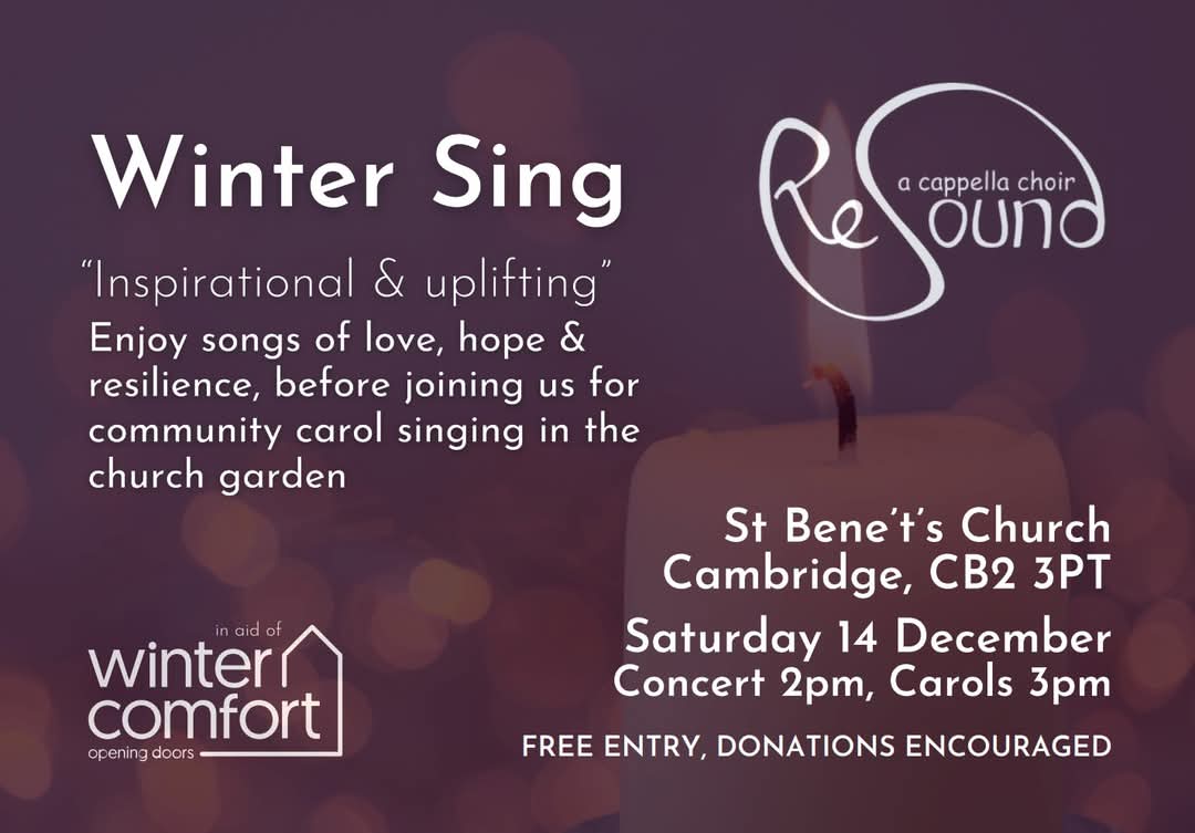 Free this afternoon? Choral music raising funds for Wintercomfort! ❤️