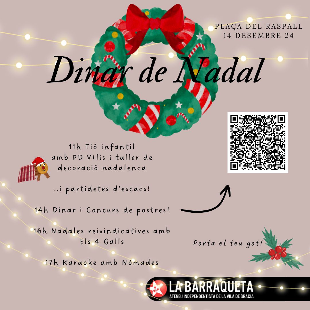 CUPGracia's tweet photo. Avui activitats per a tots els gustos a #ViladeGràcia
Dinar de Nadal de la Barraqueta al Raspall, rutes i converses en rebuig a la gentrificació i manifestació #RiseUpRojava
Baixa al carrer i participa, no podran res contra un poble, unit, alegre i combatiu! 📖 🔥✊ https://t.co/oeGH62U5JV