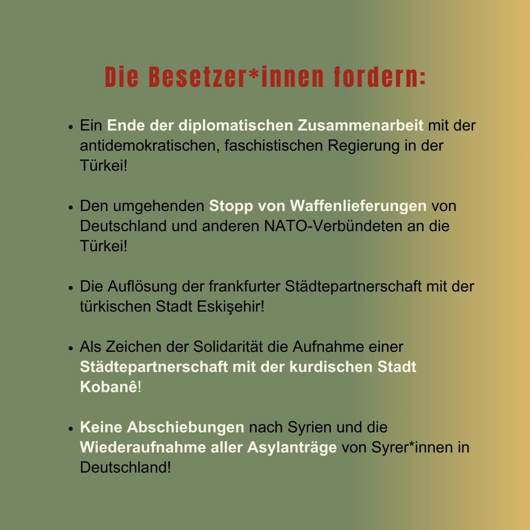 Heute wurde um 10:00 Uhr das ehemalige türkische Konsulat in der Zeppelinallee 17-19 BESETZT! 

Kommt zur Mahnwache, um von dort die Besetzung zu unterstützen und zu schützen. 

Kommt vorbei and bring your friends!
Biji berxwedana rojava ✌️