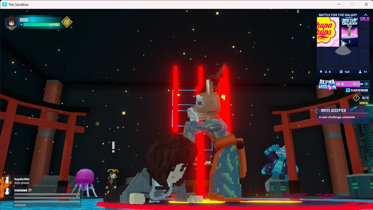 bear_panda2's tweet photo. Training at the Battle of Galaxy Dojo in @TheSandboxGame. Preparing to defend the universe, one punch at a time! 🥋🌌 @dancefightapp https://t.co/6g7zTmQLRO #TheSandbox #AlphaSeason4 #AS4SocialChallenge https://t.co/ktWjGSaPaa