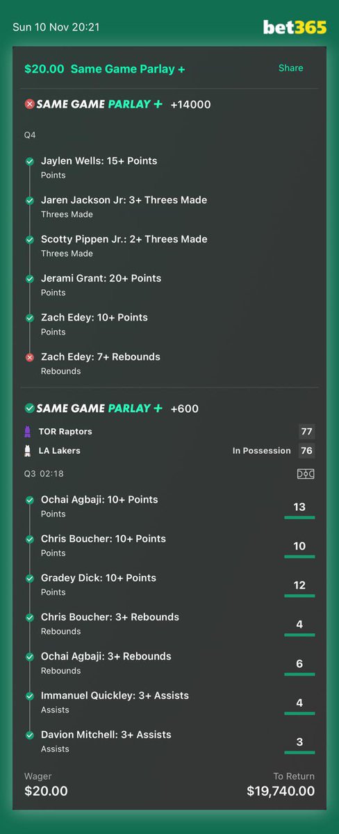 freshjive76's tweet photo. @AidanCampbell0 @bet365 you think that’s bad? look at this from a while ago. $20k on $20 bet https://t.co/smqNtia0uj