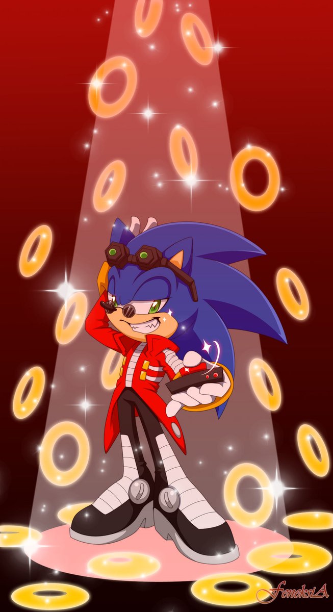 Goodassbsby's tweet image. “I'M the one who should rule this world!”

Dr Eggman managed to take over Sonic's body to use them in his plans, thanks to Sonic's speed + plus Eggman's technology, he has become a great danger to everyone.