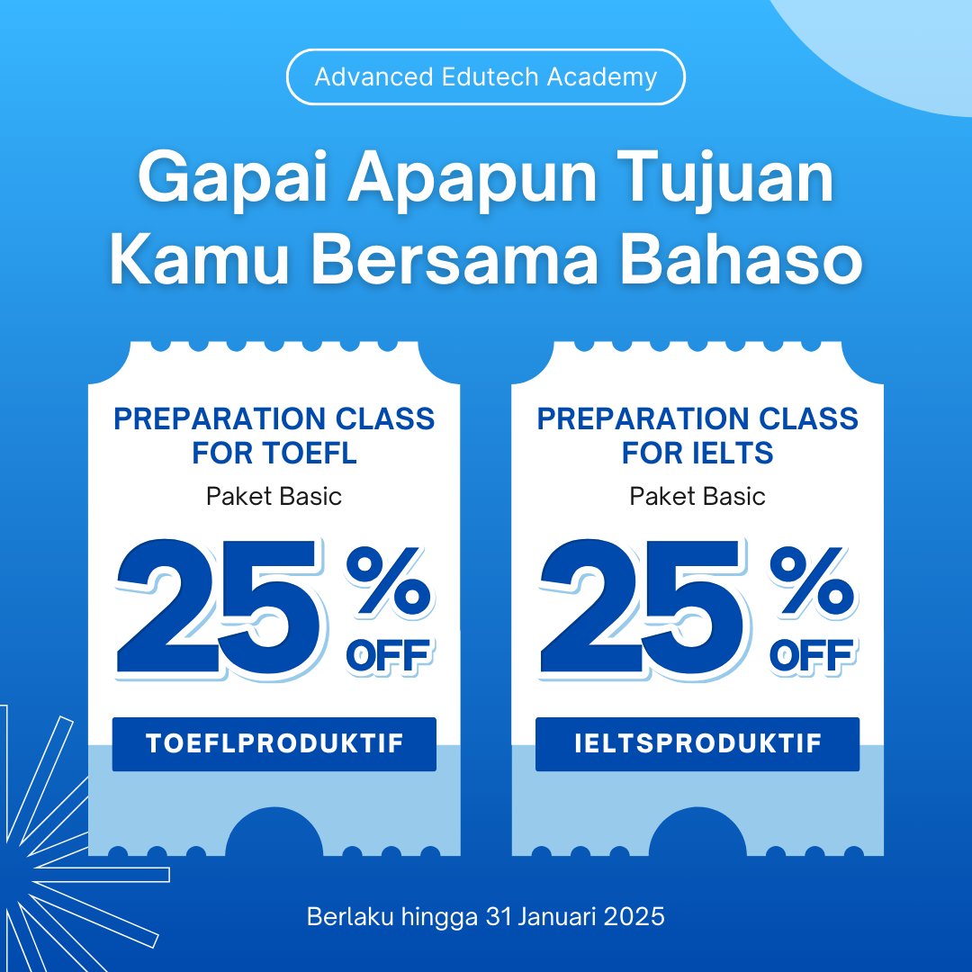 bahasodotcom's tweet photo. Desember adalah waktu yang tepat untuk merencanakan resolusi tahun baru! Apakah belajar bahasa Inggris menjadi salah satu dari resolusi Kamu?

#bahaso #advancededutechacademy #resolusi #tahunbaru2025 #newyear https://t.co/oJEddhZhQw