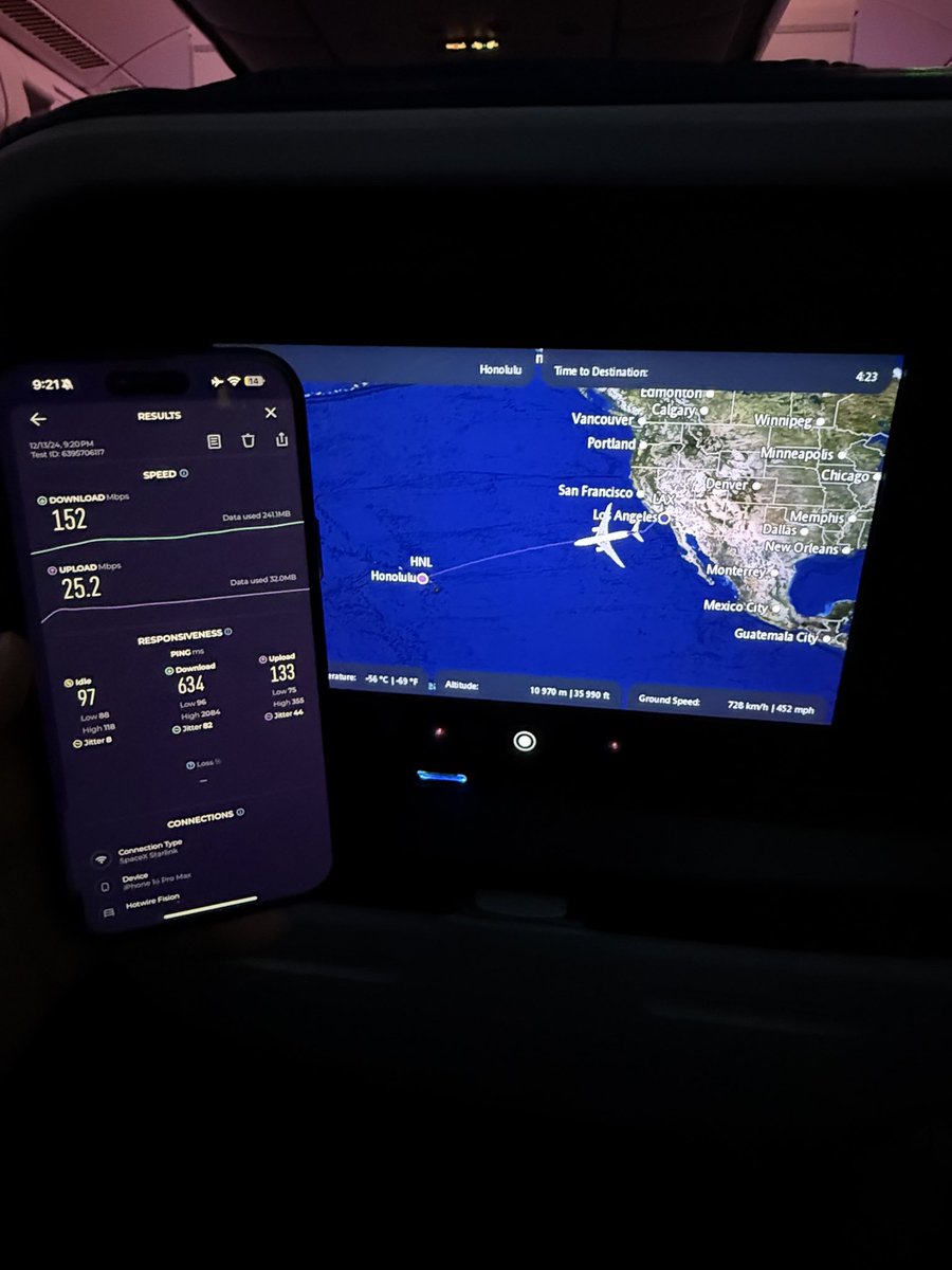In the middle of nowhere on Pacific ocean, thanks to <a href="/Starlink/">Starlink</a> and <a href="/elonmusk/">Elon Musk</a>, it’s way better than my office download speed!!!