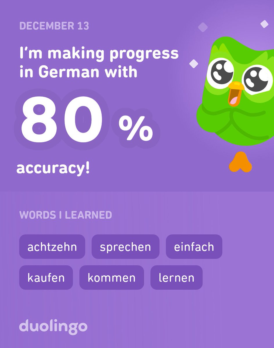 I’m learning German on Duolingo! It’s free, fun, and effective.