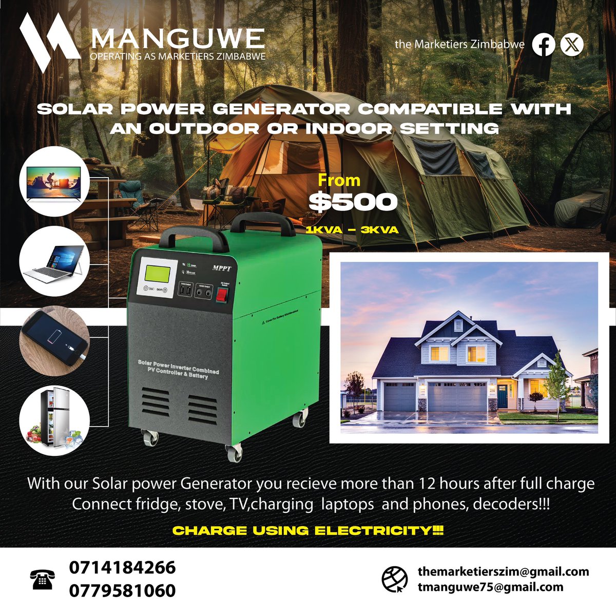 Bless your parents this festive season with a solar generator all in one. 0714184256 / 0779581060

Now only $400 free delivery 

If you like our page , share , tag friends you stand a chance in winning this generator !!!