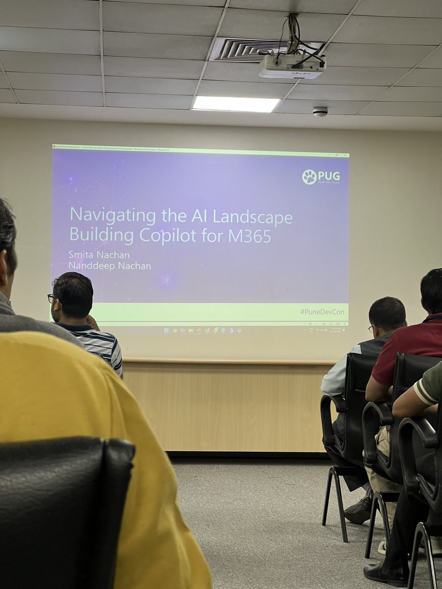 sopanx's tweet image. Attending Copilot for M365 at @PuneUserGroup #PuneDevCon