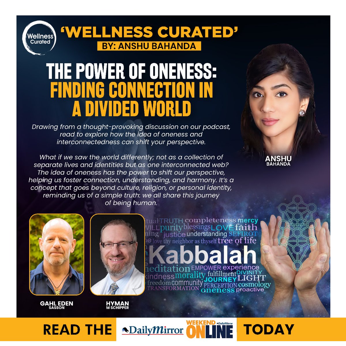 Dailymirror_SL's tweet photo. The Power of Oneness: Finding Connection in a Divided World
https://t.co/UtWk5nxMN0
#WellnessCurated #AnshuBahanda #HealthAndWellness #DailyMirrorOnline #DailyMirror #WeekendOnline #Colombo #SriLanka https://t.co/cErpDb4btk