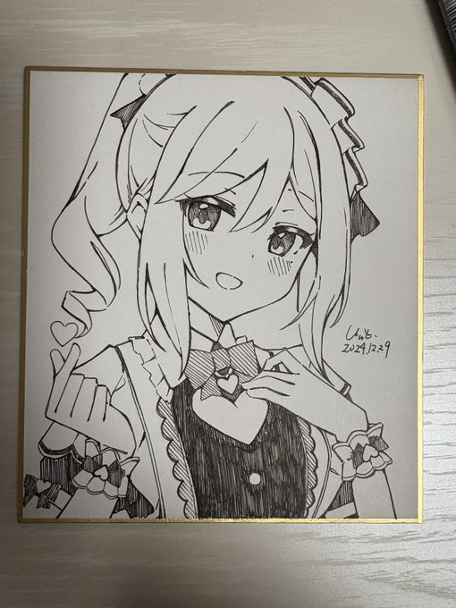 ミニ色紙一枚目完成ですわ〜 