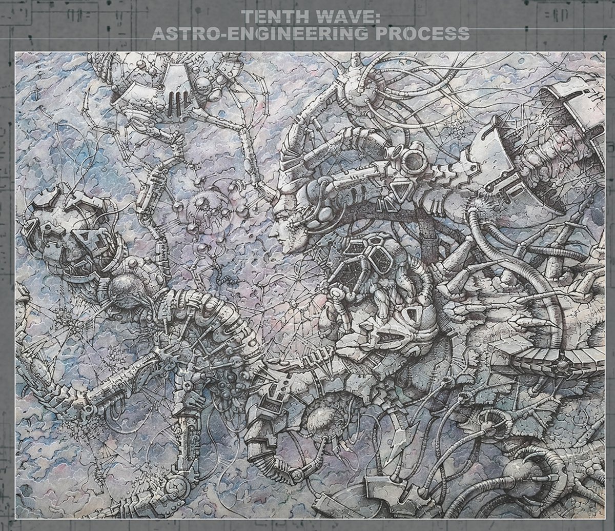IvanBoyko438891's tweet photo. ''TENTH WAVE:ASTRO-ENGINEERING PROCESS''
...GLIMPSE OF THE ANCIENT GOD ON A POISONED FIELD...
WORKING MATERIAL : INK & PENS,COPIC
MARKERS,WHITE,WATERCOLOUR
WATERCOLOUR PAPER : W 452mm H 415mm
#traditionalart #pens #paper #drawing #mixedmedia #scifi #surreal #abstract #tenthwave #ivanboyko
