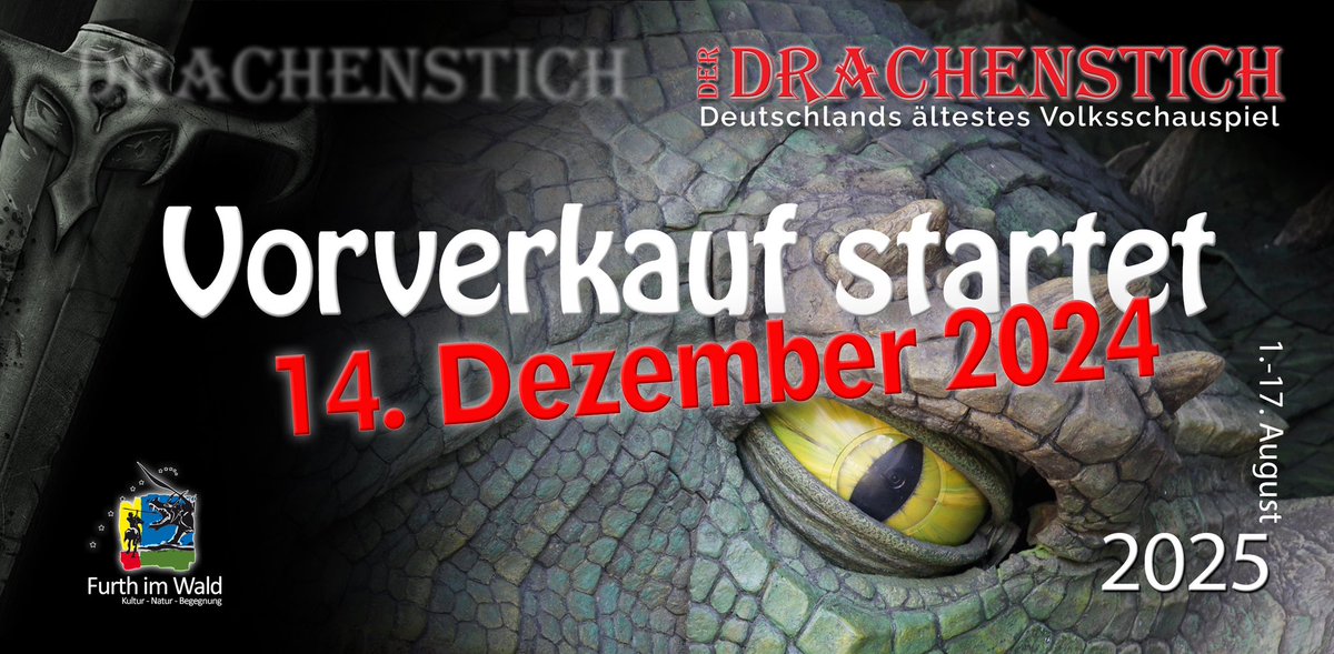 👉 Tickets gibt es online unter drachenstich.de oder okticket.de sowie bei über 250 Vorverkaufsstellen in ganz Bayern.
📅 Vom 1. bis 17. August 2025