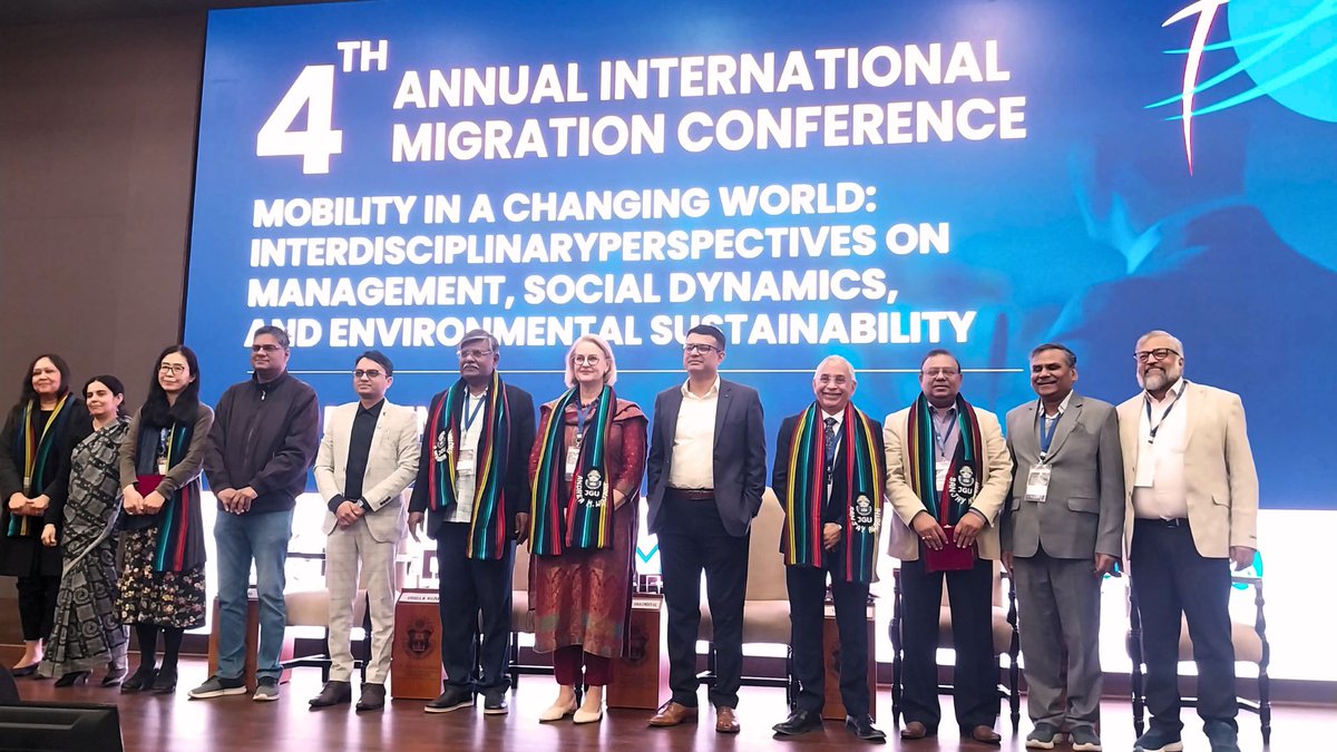 A powerful special address was delivered by <a href="/DiagneAndrea/">Andrea M. Wojnar</a> at the 4th Annual International Migration Conference, hosted at <a href="/JindalGlobalUNI/">JGU</a>, emphasizing migration as a transformative force in today’s rapidly evolving world.

Highlighting the dual nature of migration, as both an