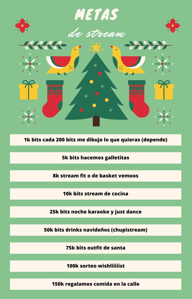 zarabetaa's tweet image. HOLAAAA, hay nuevas metas navideñas en el canaaal 🎄🎅