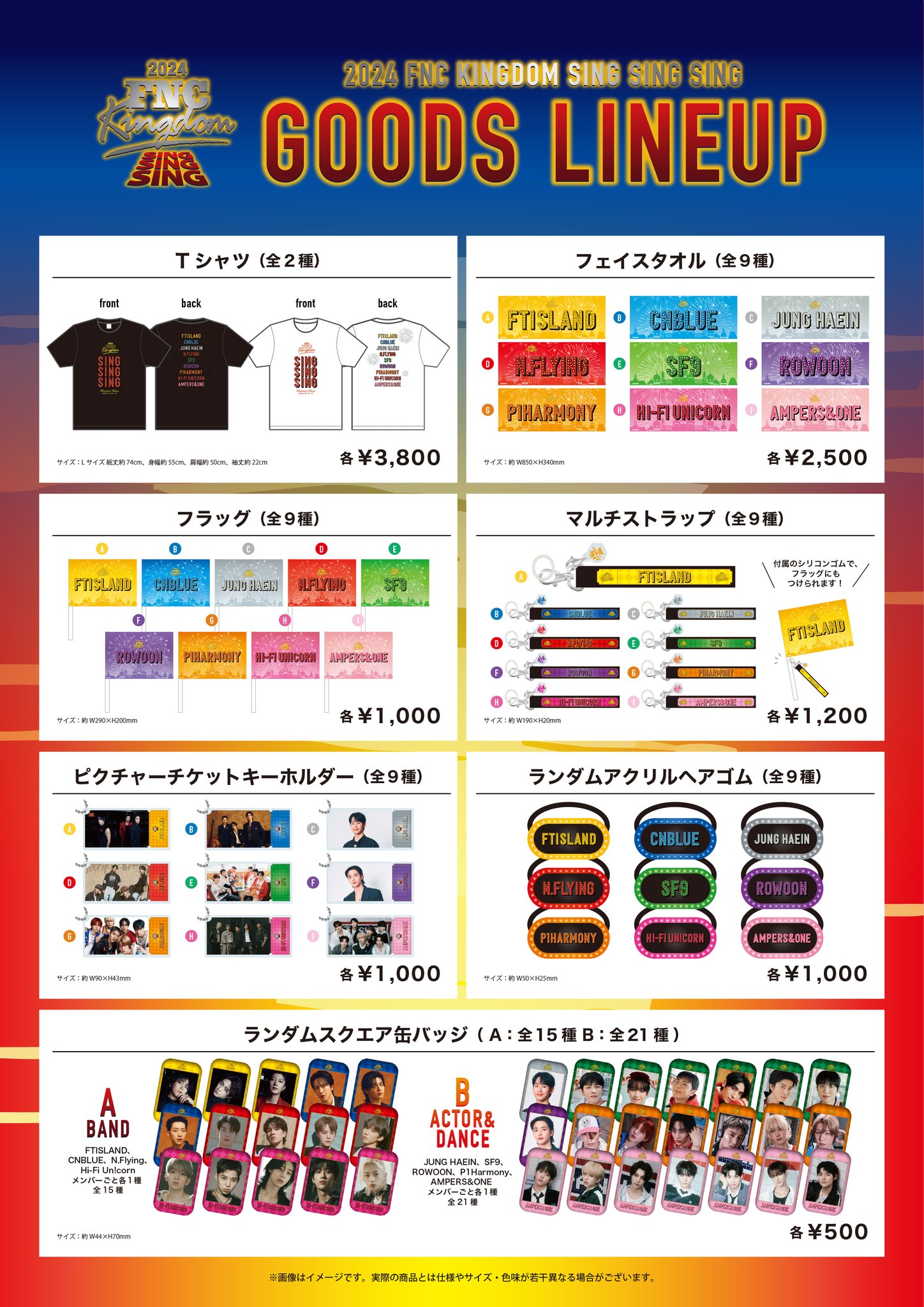 FNC Kingdom 2024 CNBLUE 青色フラッグ直筆サイン入り 2024 FNC KINGDOM - SING SING SING –」会場でのW会員限定