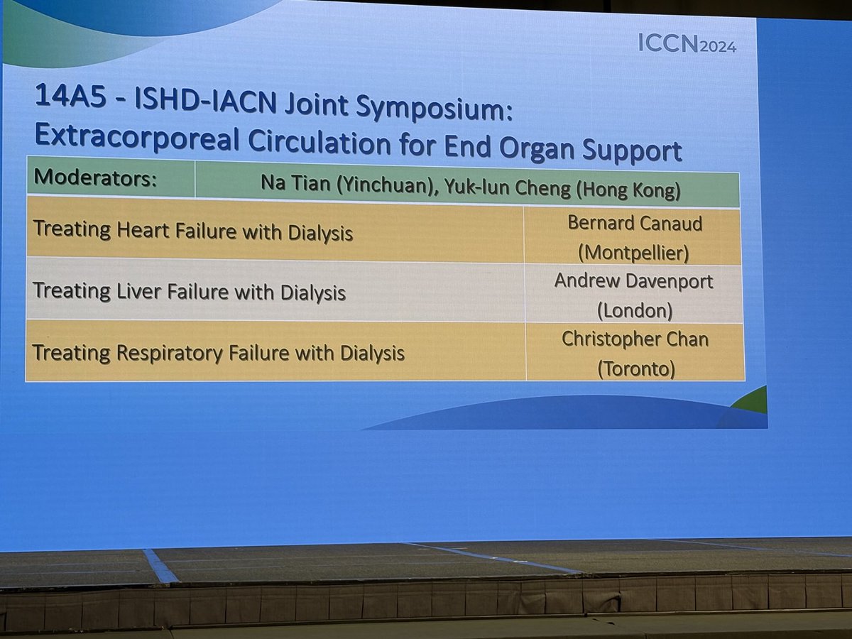 Many thanks to our ISHD leaders for discussing the use of dialysis for multi organ support ⁦<a href="/ISHDNews/">ISHD</a>⁩ #iccn2024