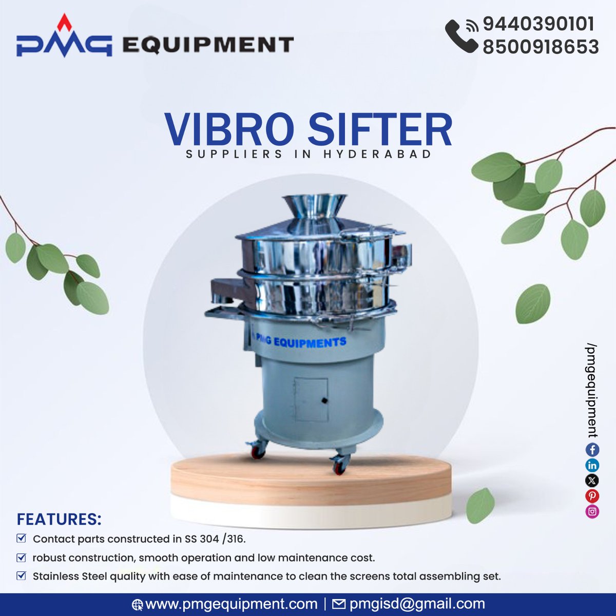 EquipmentPmg's tweet image. Enhance Your Productivity with the 𝐕𝐢𝐛𝐫𝐨 𝐒𝐢𝐟𝐭𝐞𝐫! 
pmgequipment.com
+91-9440390101, 8500918653
#VibroSifter #MaterialSifting #EfficientSeparation #PrecisionSifting #QualityProcessing #IndustrialEquipment #ProductivityBoost #SiftingSolutions #MachineryInnovation