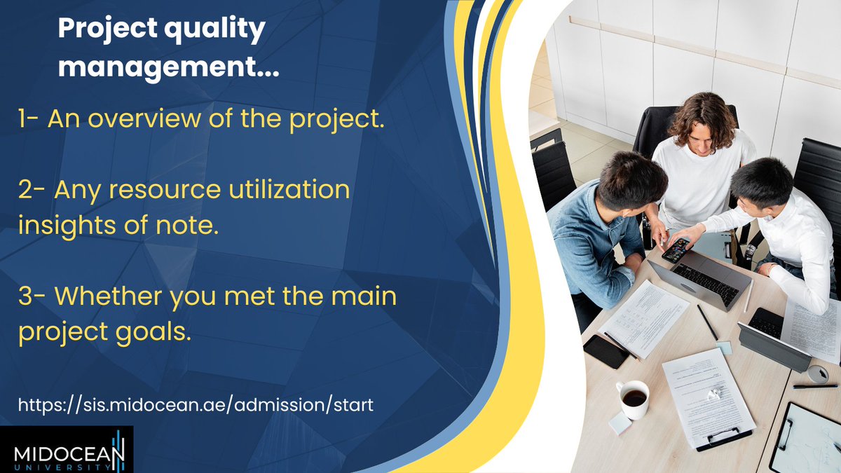 ESTME32's tweet image. How to ensure that your goals for project quality are achieved ?
#MidoceanUniversity 
#جامعة_ميدأوشن