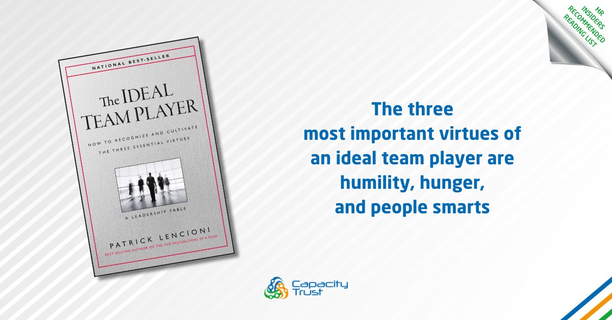 Recommended reading for HR professionals.

The Ideal Team Player: How to Recognize and Cultivate The Three Essential Virtues by Patrick Lencioni

#hr #books #amreading