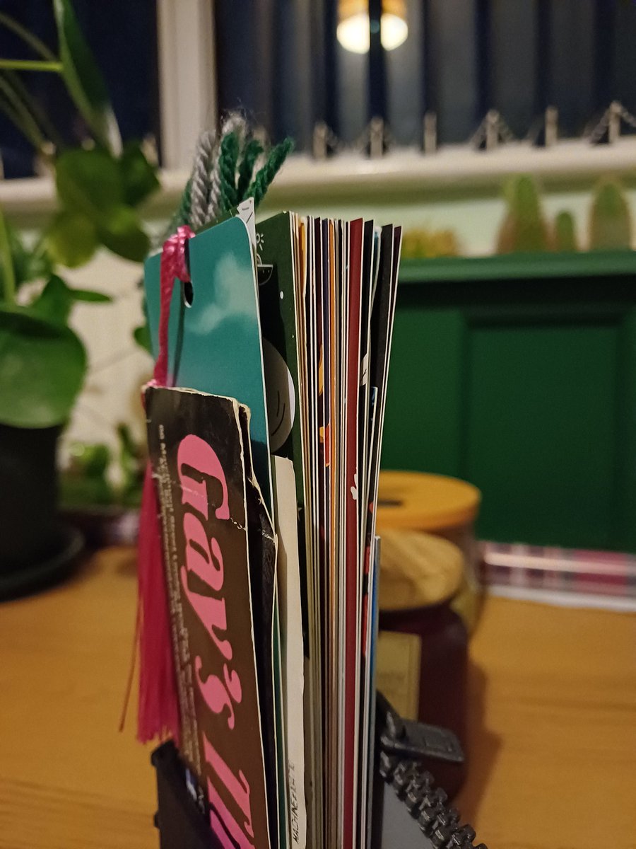 LoveThoseBook22's tweet photo. I just got the sweetest birthday present that a friend made for me! Hoping others on #BookTwitter can relate to having a fair number of bookmarks collected over their time! https://t.co/nigegBvDLf