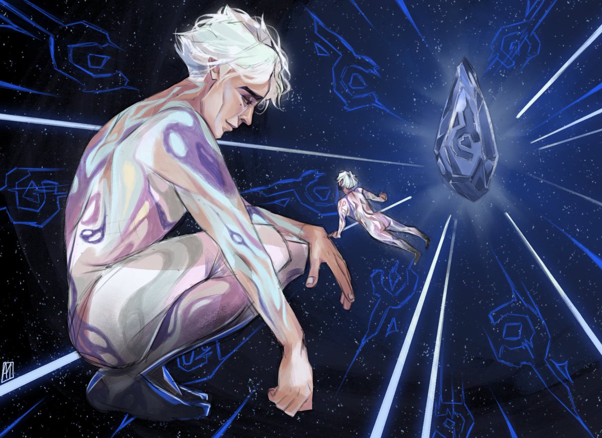 「Cosmic soulmates !!! #jayvik #arcane #ar」|alexandra⁷🌿 @ collegeのイラスト