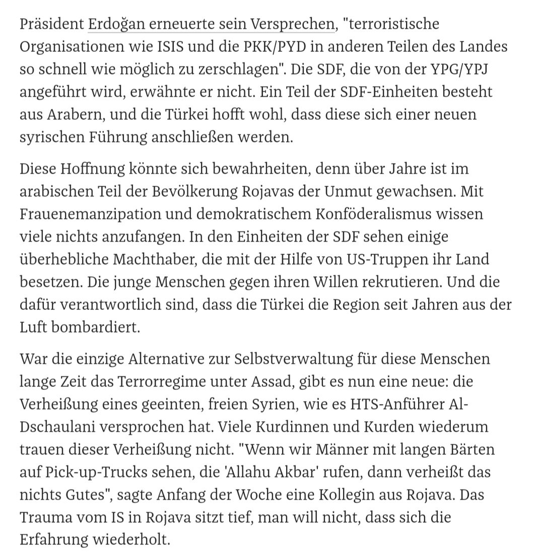 Bartholomäus Laffert (@bartvola) on Twitter photo während die menschen in damaskus feiern, herrscht bei den kurd:innen in #rojava angst - vor ankaras bomben, dschihadistischen milizen und davor, dass der westen sie im stich lässt.
<a href="/zeitonline/">ZEIT ONLINE</a> #Syrien zeit.de/politik/auslan… während die menschen in damaskus feiern, herrscht bei den kurd:innen in #rojava angst - vor ankaras bomben, dschihadistischen milizen und davor, dass der westen sie im stich lässt.
<a href="/zeitonline/">ZEIT ONLINE</a> #Syrien zeit.de/politik/auslan…