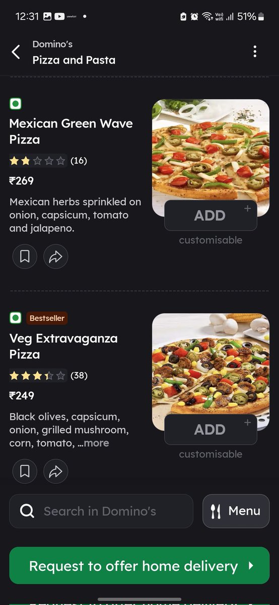 AnimeshKumarRa1's tweet photo. Their menu are also same as Dominos https://t.co/e71mnENySB