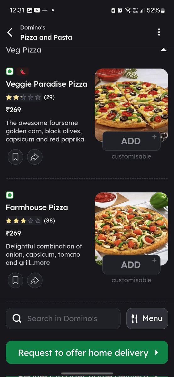 AnimeshKumarRa1's tweet photo. Their menu are also same as Dominos https://t.co/e71mnENySB