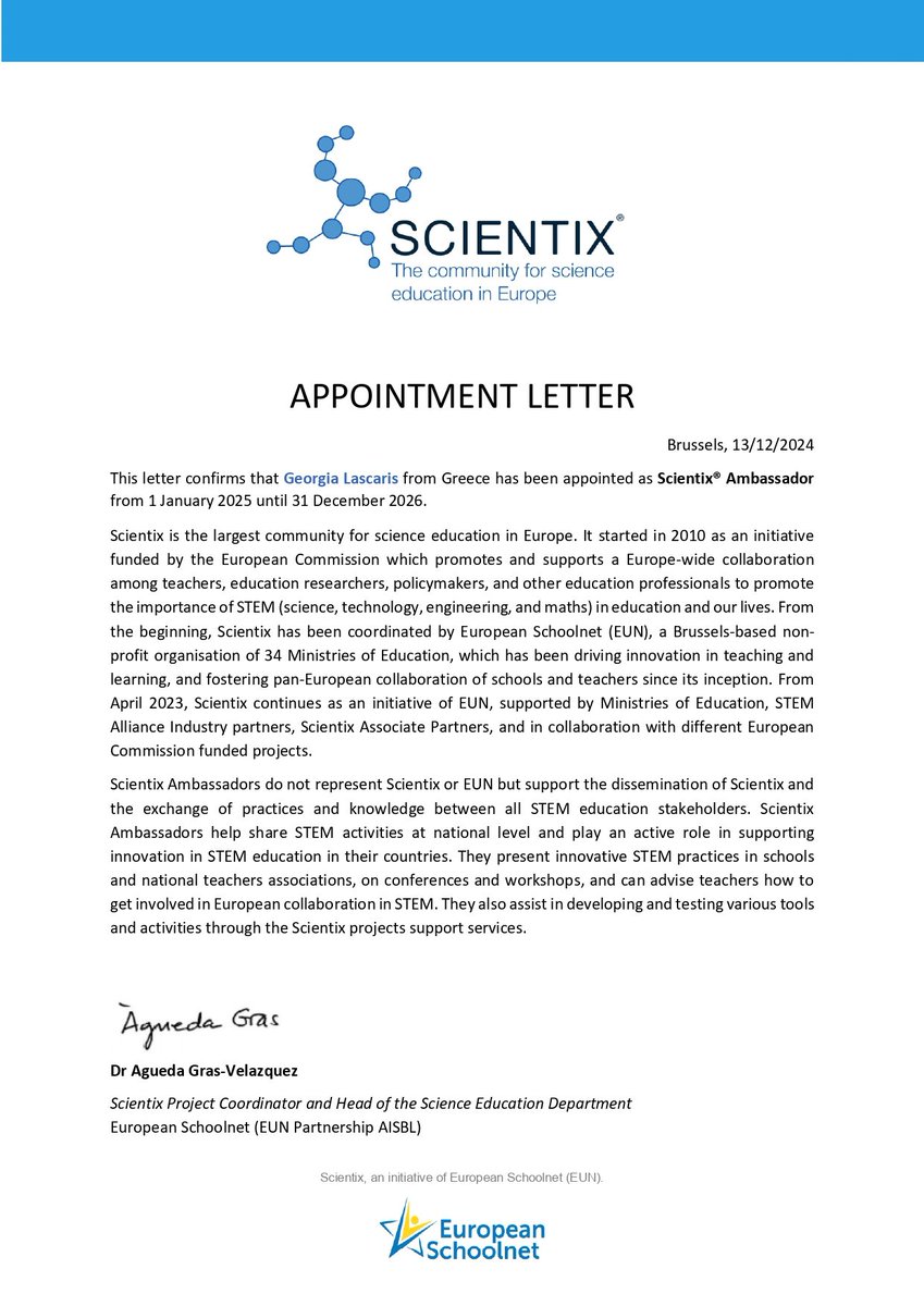 Thank you <a href="/scientix_eu/">Scientix</a>  team😊.
It's an honor to be part of this wonderful community each year♥️.
#Scientix #ScientixAmbassador #stemeducation