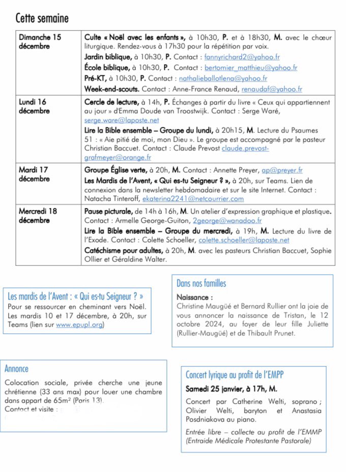 BaccuetC's tweet image. Le programme des deux semaines à venir de l’#Eglise #protestante #EPUdF #PentemontLuxembourg #Paris #Paris6 #Paris7 @paroissepentlux : epupl.org/spiritualite/l…