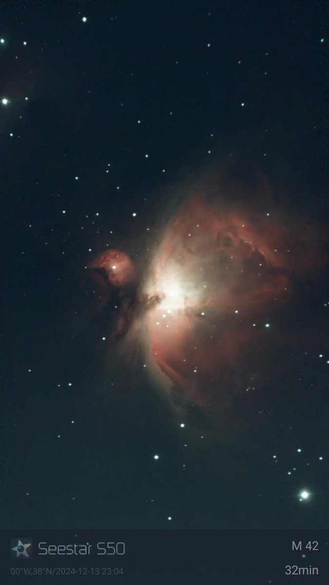 piluet's tweet photo. Foto de la nebulosa Orion hecha con mi nuevo capricho #SeestarS50 https://t.co/0bfr6mFIPB