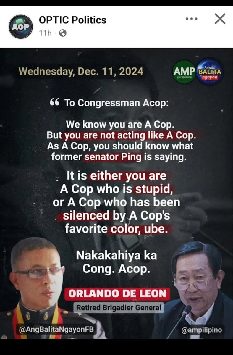 SaraAll2028's tweet photo. KAKUPALAN NI ACOP https://t.co/mqPfb55ejm