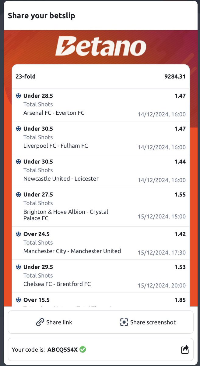 DavsmartMEDIA_1's tweet image. No play everything abeg 
But if u get 500 u can play everything 
Please bet responsibly i just de predict no be me go play the ball Abeg 🙏
#Code1- E9LA5YC6 = 126925k odds
#Code2- MSSX797V = 8395k 
#Code3- ABCQ5S4X = 9284k 
#Code4- HWTYBC4B =2025k
#Code5- LSD6H9AB = 2740k
🍀🍀💥