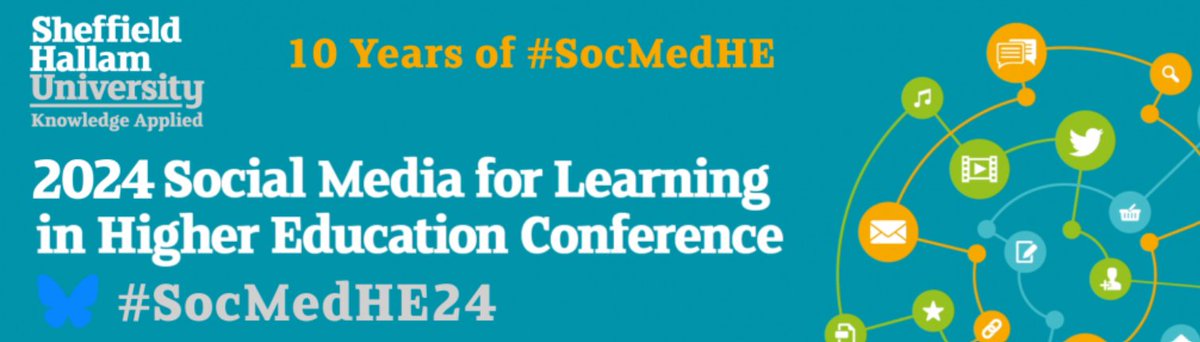 It's taken many weeks of planning with my brilliant colleague Alison Purvis to organise the 10th Social Media for Learning in HE conference with support from our amazing cross insitutional steering group. 
Takes place next week and we can't wait to welcome everyone! #SocMedHE24