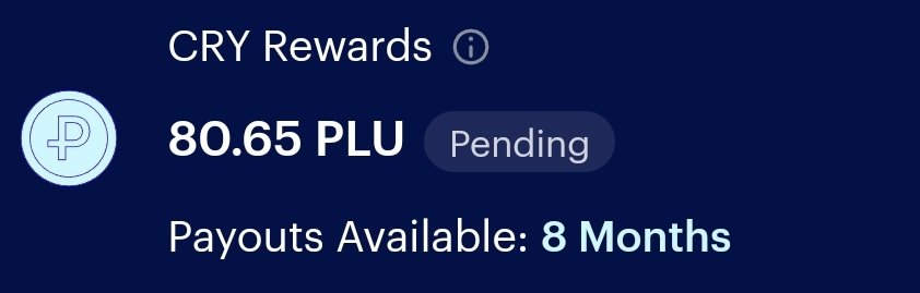 JonLongGame's tweet photo. A lot of attention at the moment is on #PlutusGifts while the roll out happens and the fees take time to settle down in Q1
All the time this happens #cry keeps plodding along in the background earning $PLU
#plutuscry
@plutus
@DDhopn
@Jasperctay
#bestrewardcard https://t.co/ShDBHtWiQH