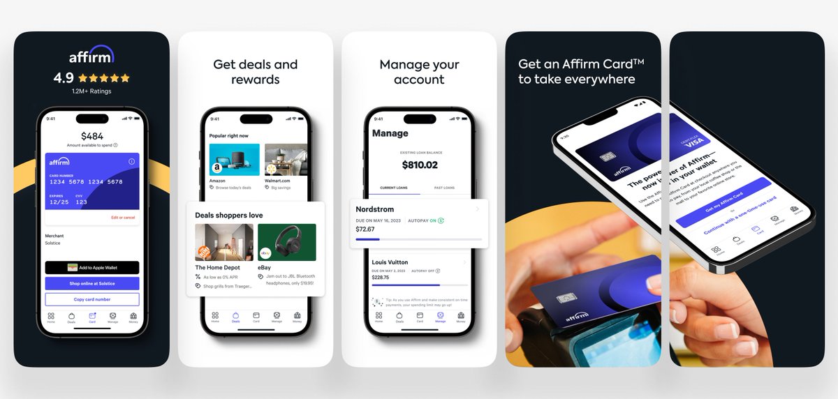 App Store screenshot inspiration, from Affirm.